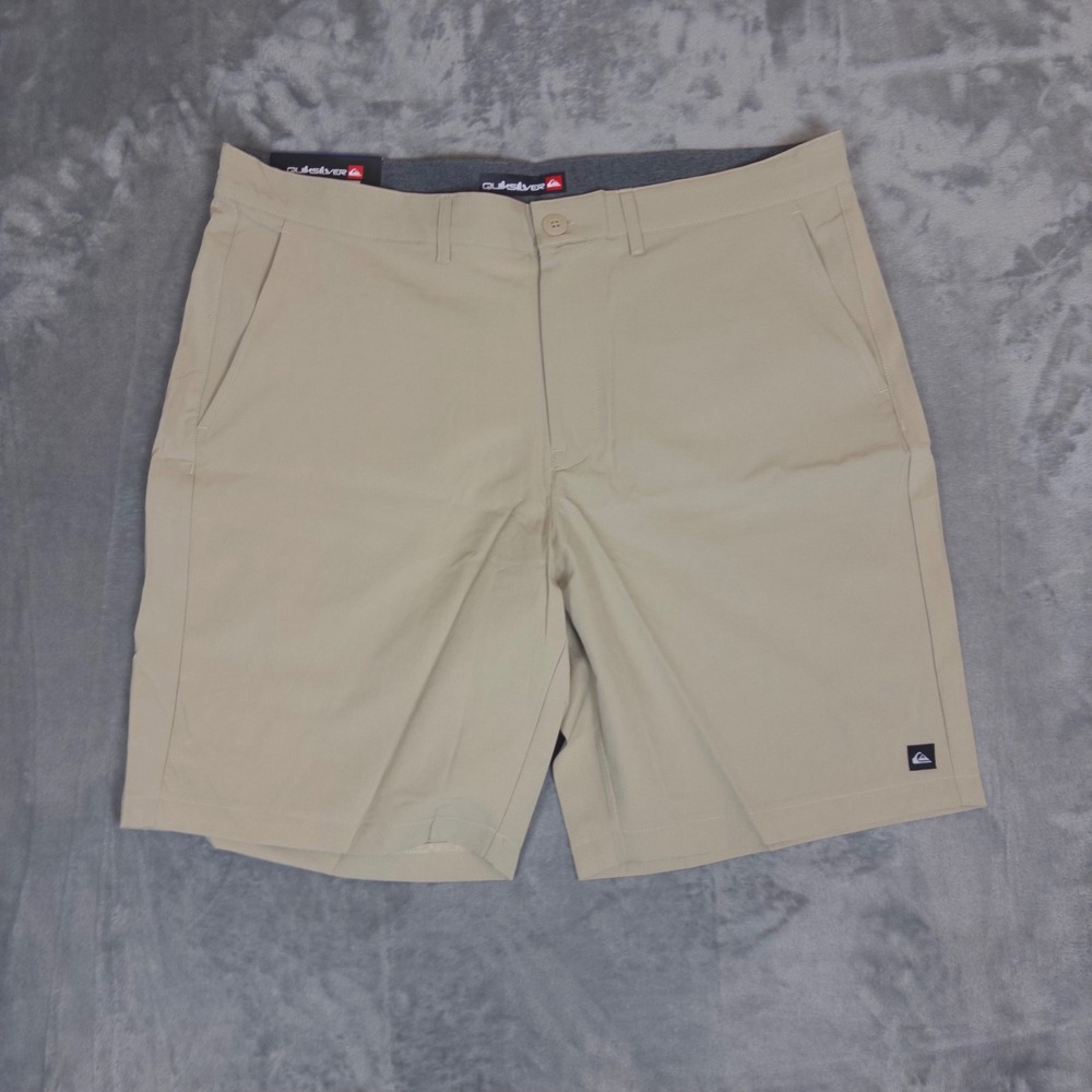 Quiksilver Hybrid Shorts Mens 36 Tan Beige 4-Way Stretch UV Protection NWT